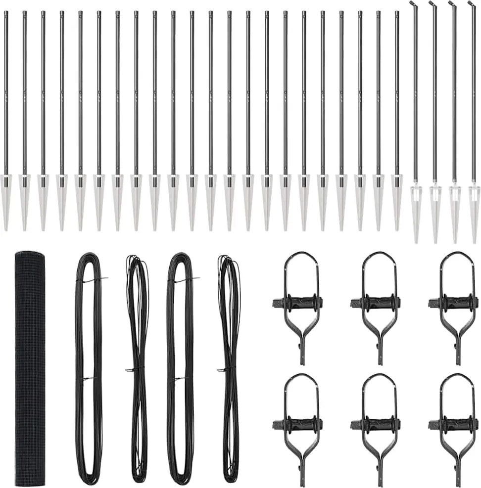 vidaXL Stâlp de gard. Gri 50 x 1,4 m (rulou plasă de 19 x 19 mm)