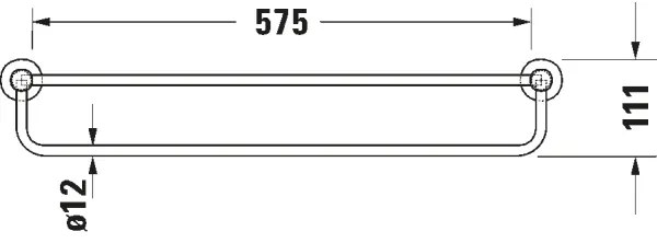 Duravit 99251000 - Cuier de perete pentru prosoape D-CODE 65 cm, crom lucios