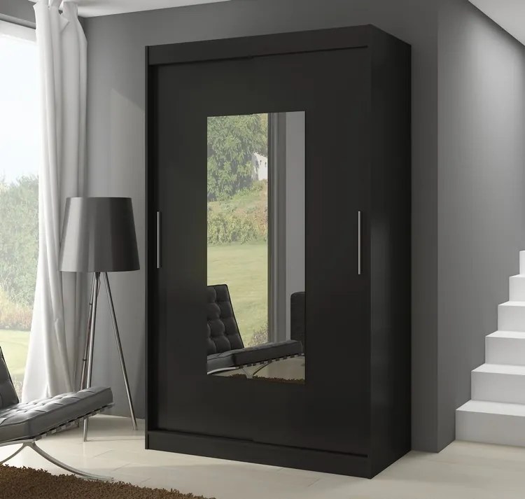 Dulap cu usi glisante si oglinda 150x200 cm, Dorrigo, ADRK Furniture (Culoare: Trufă)