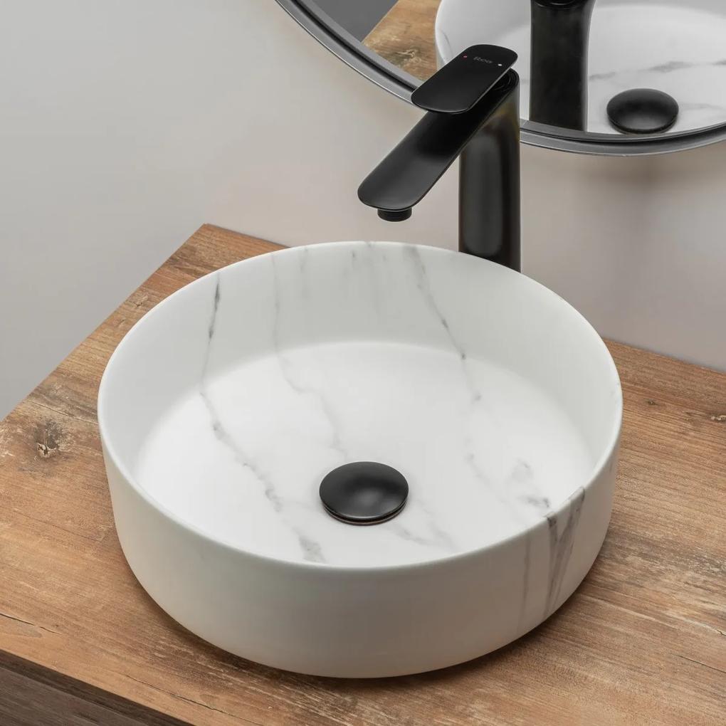 Lavoar Sami alb marmura ceramica sanitara - 36 cm