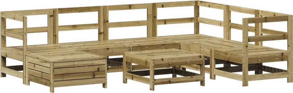 vidaXL Set canapea de grădină, 8 piese, lemn de pin tratat