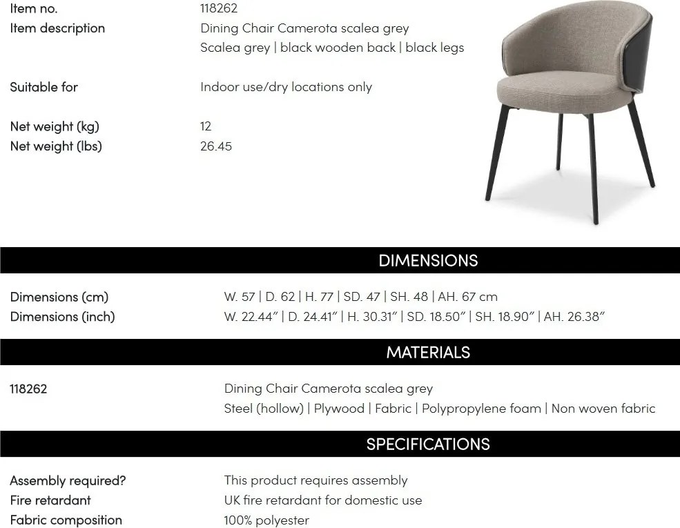 Scaun design elegant LUX Camerota