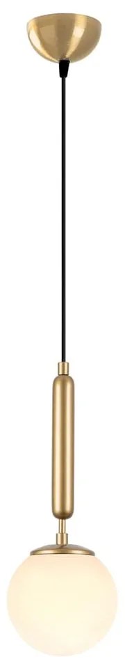 Lustră albă/alămie cu abajur din sticlă ø 15 cm King – Opviq lights