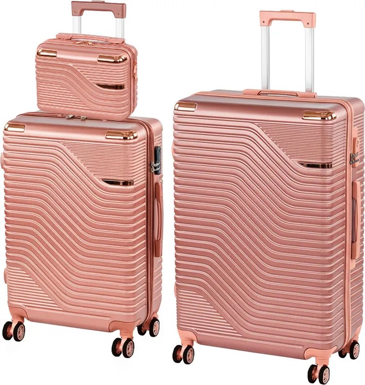 TraveLux Urban XVII set valiză rulantă aur roz