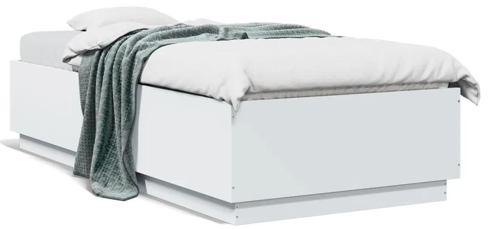 3209716 vidaXL Cadru de pat, alb, 100x200 cm, lemn prelucrat