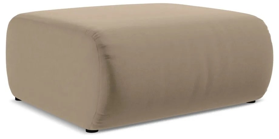 Taburet bej cu tapițerie din catifea Ekahi – Makamii