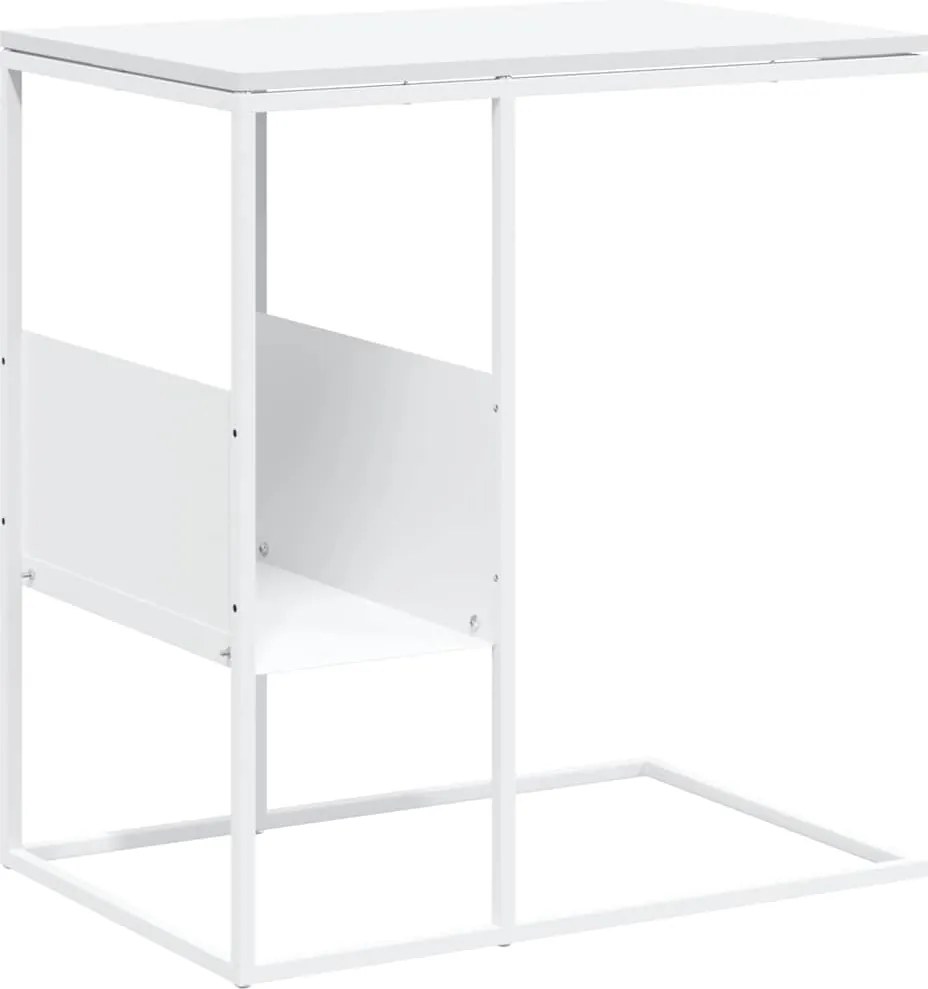 vidaXL Masă laterală, alb, 55x36x59,5 cm, lemn compozit