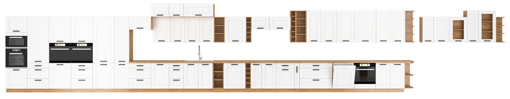 Dulap inferior de bucătărie sub chiuvetă Lucid 50 ZL 1F BB (Stejar artisan + Alb). 1040982