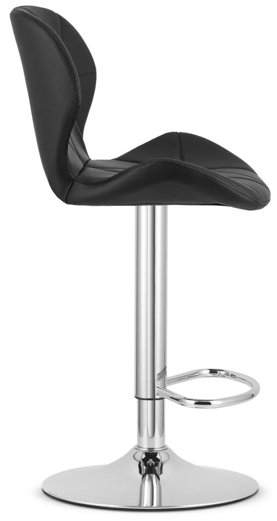 Scaun de bar negru WEST din piele ecologica
