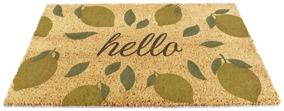 Covoraș de intrare din fibre de nucă de cocos 40x60 cm Hello Lemons – Artsy Doormats