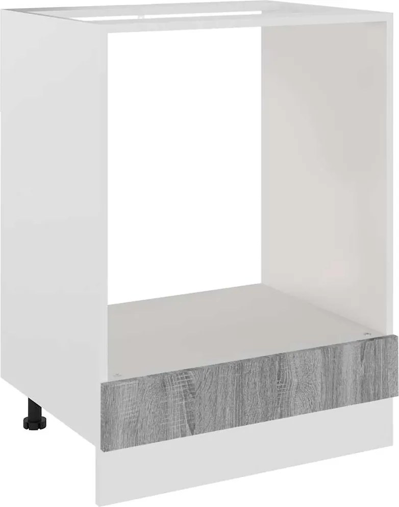 vidaXL Dulap pentru cuptor "Riga", gri sonoma, 60x46x81,5 cm,