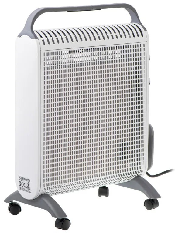 Convector podea Adler AD 7750, 2000W, 2 trepte, Termostat regabil, IP24, Protectie, Alb/Gri
