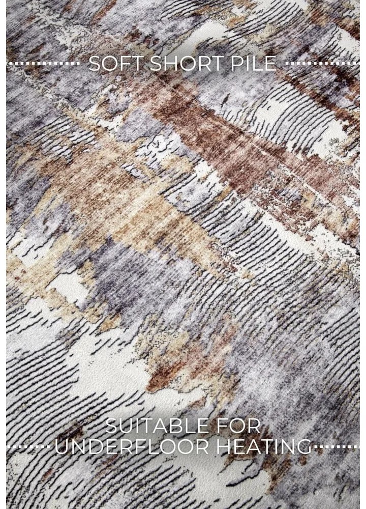 Covor gri 80x150 cm Malard Copper Gold – Elle Decoration