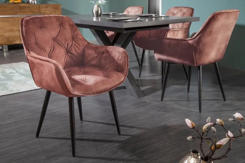 Neînvins Scaun de design Milano catifea maro