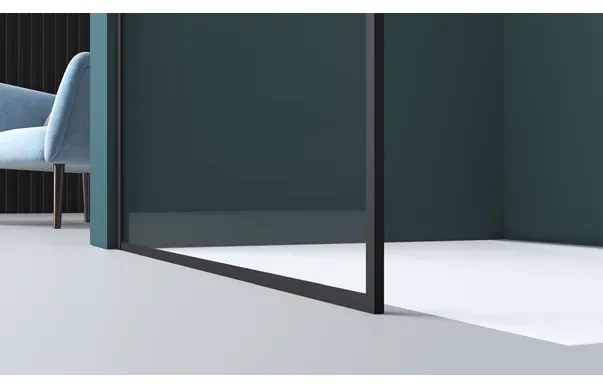 Paravan de dus tip Walk-in negru mat Rune Borr 110x200 cm