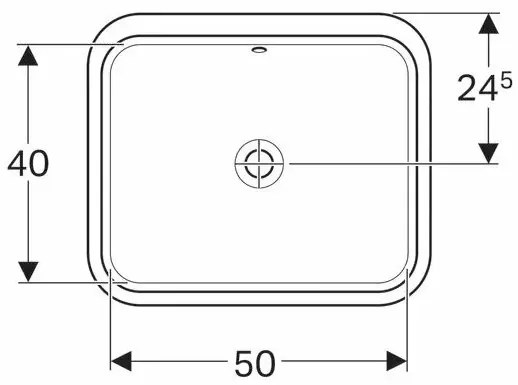 Lavoar sub blat Geberit Variform 58 cm fara orificiu baterie cu orificiu preaplin