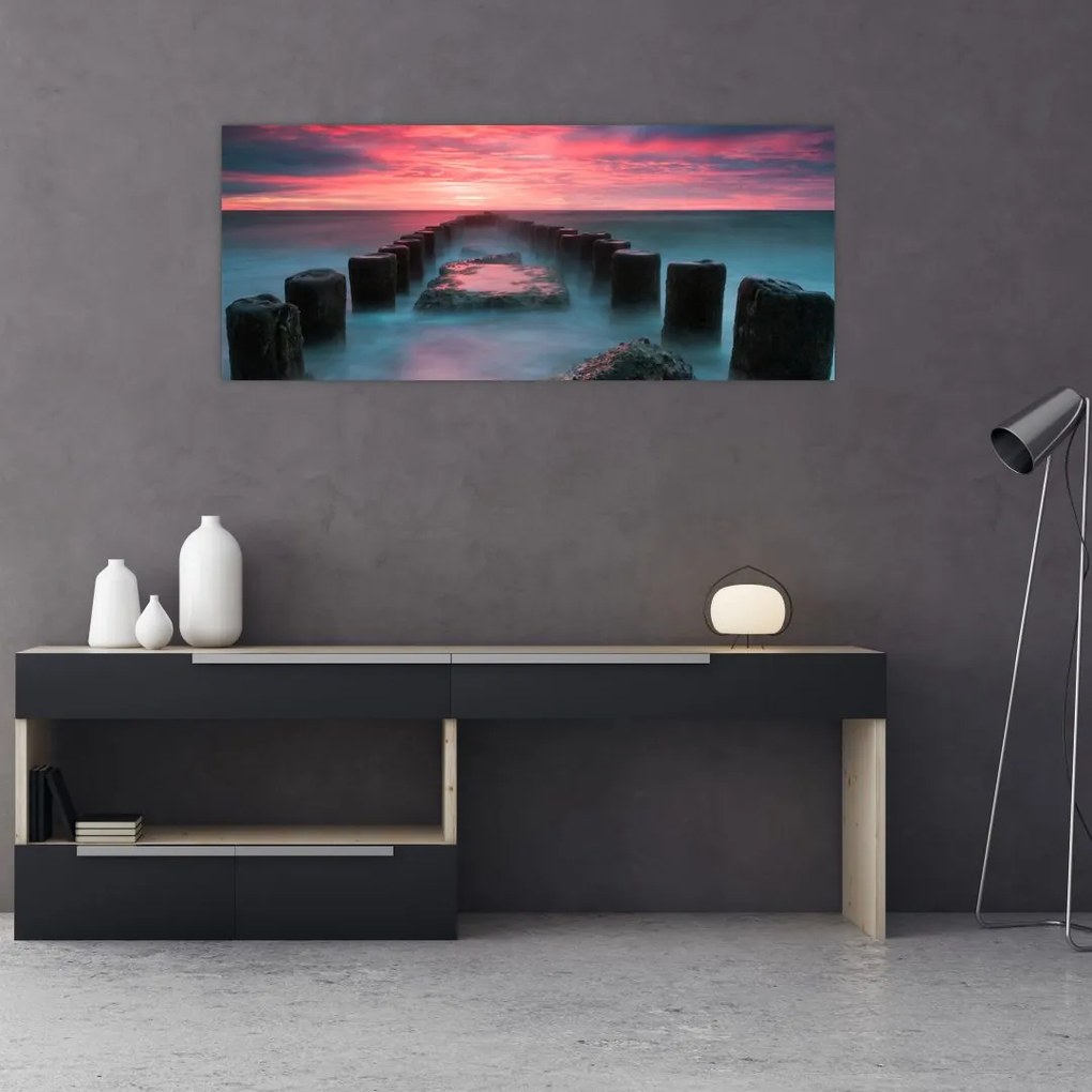 Tablou - Pietre în mare (120x50 cm)