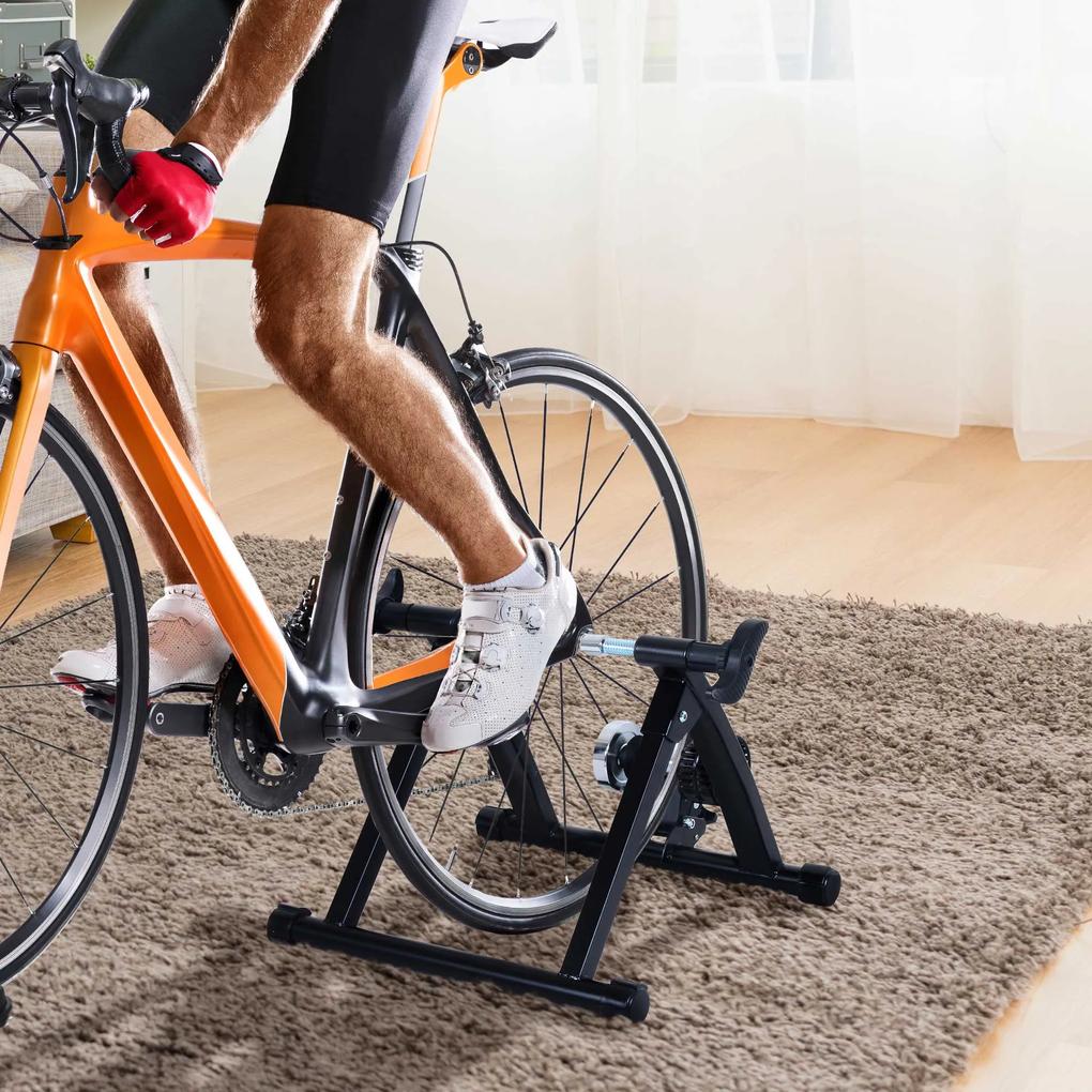 HomCom, suport rola pentru bicicleta si antrenamente, negru, 54.5 x 47.2 x 39.1cm | Aosom Ro