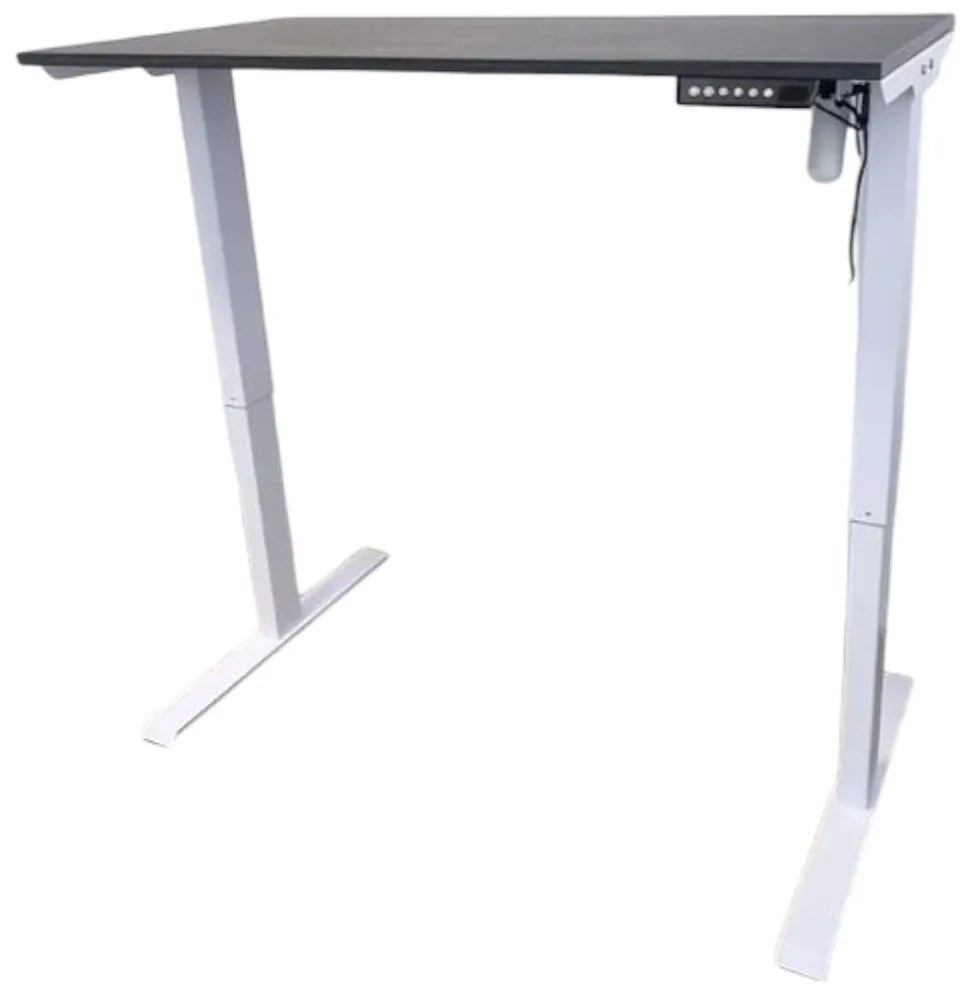 Birou reglabil electric-TerrA2DS WHITE-profil dreptunghiular, profil cadru ALB (Dimensiune blat: 137x67 cm, Culoare blat: Alb 25mm)