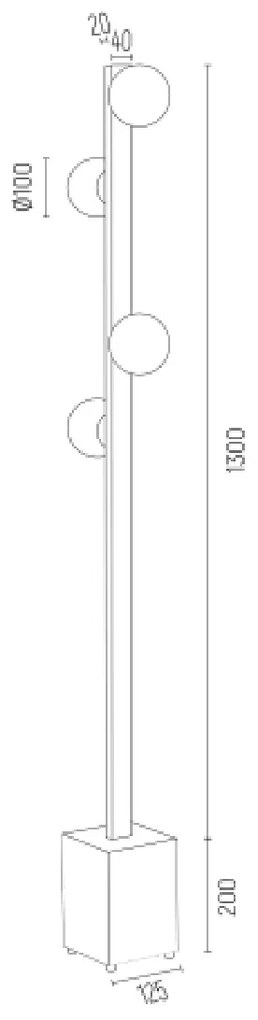 Lampadar, Lampa de podea cu 4 surse de lumina FREEMONT