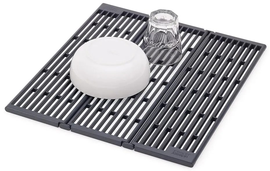 Scurgător de vase gri ajustabil din plastic 43x13 cm Platform – Joseph Joseph