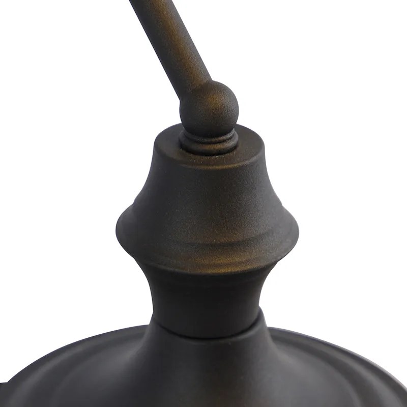 Lampă clasică de notar neagră cu sticlă opalescentă - Banker