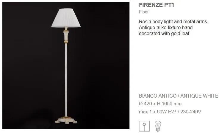 Lampadar eleganta inaltime 165cm FIRENZE PT1 002880