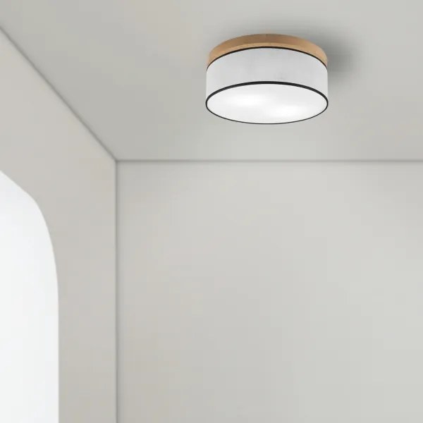 Plafonieră Brilagi BELLADONNA 2xE27/15W/230V d. 40 cm alb/stejar