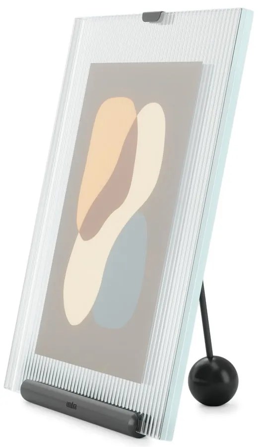 Ramă foto neagră cu picior de susținere din sticlă 19x23 cm Flute – Umbra