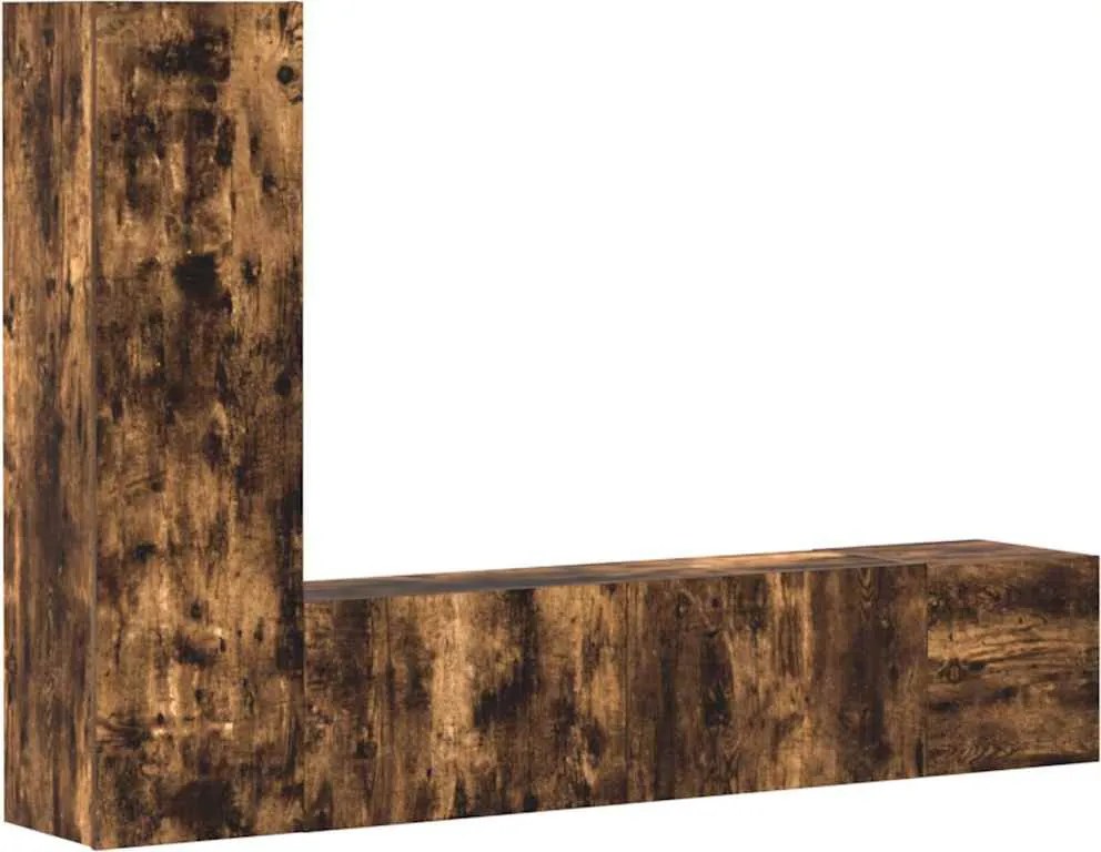 vidaXL Set dulapuri TV, 3 piese, stejar fumuriu, lemn prelucrat