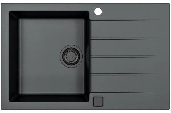 ALVEUS SETA23231 - Chiuvetă de bucătărie CADIT+baterie de chiuvetă MINTAS 34cm granit/negru