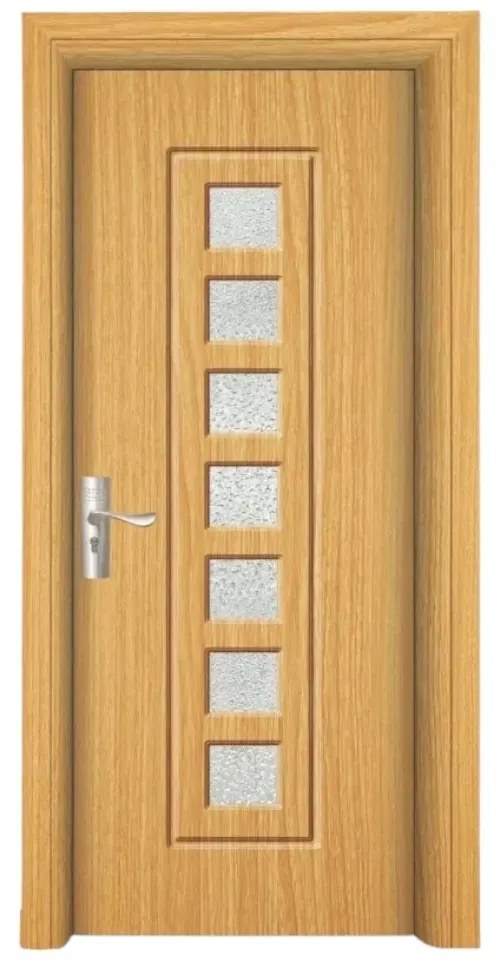 Usa Interior din MDF Novo Doors ND236, Cadru din Lemn Masiv, Geam Sablat, KIT COMPLET, Toc , Manere si balamale incluse (Culoare: Wenge, Toc: