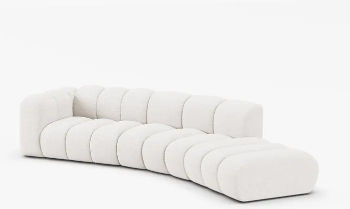 Canapea deschisa rotunjita 5 locuri Lupine boucle Baloo L335 cm