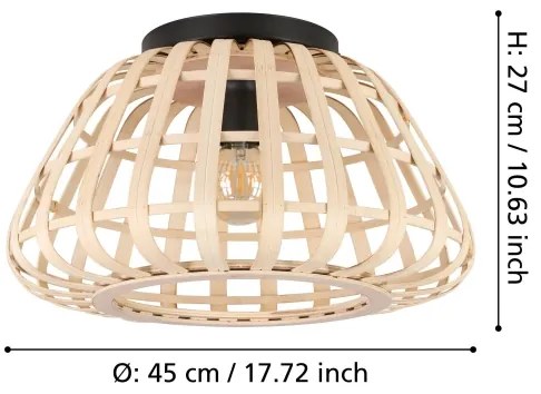 Plafonieră Eglo 390149 MONTEZUELO 1xE27/40W/230V maro