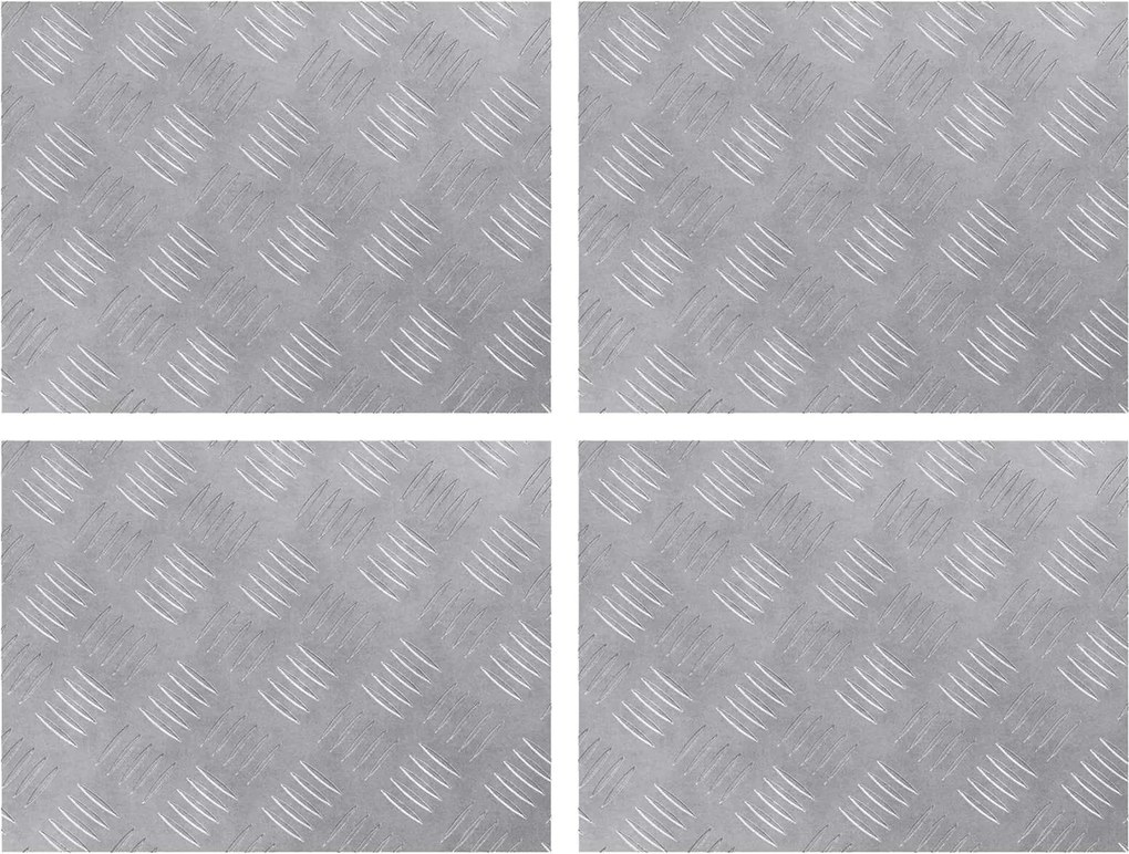 vidaXL Trepte Dreptunghiular 4 pcs Argintiu 40 x 30 cm Aluminiu