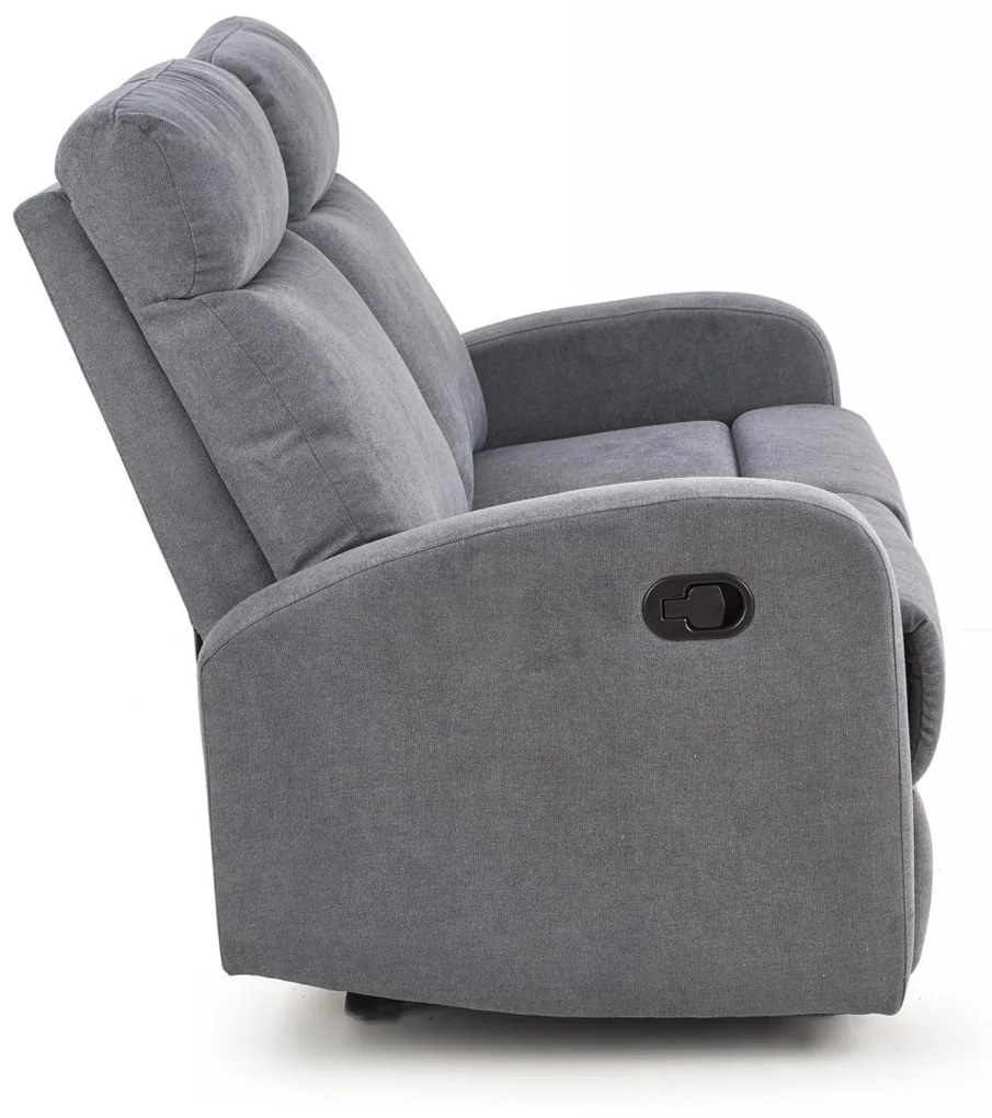 Canapea recliner Oslo 2 stofa gri inchis H100 cm