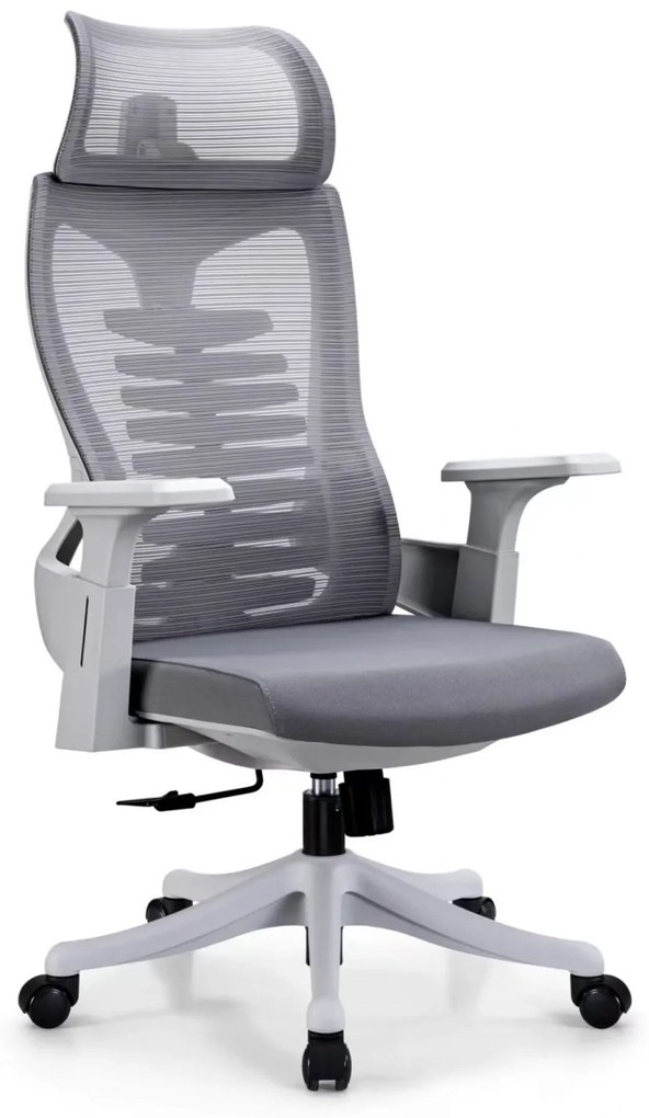 Scaun ergonomic Hale-H, spatar Mesh, sezut textil, Gri