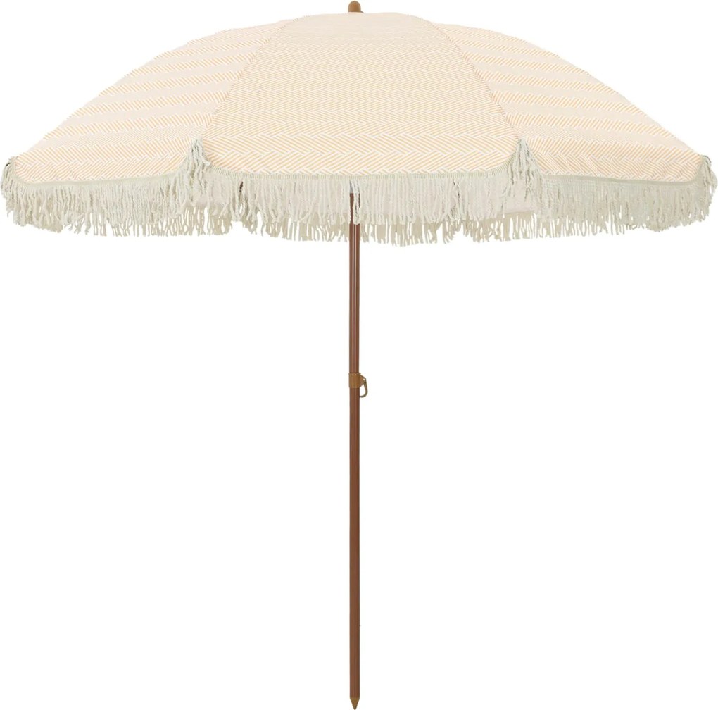 vidaXL Parasol de Plajă Galben și alb 205 x 205 x 210 cm