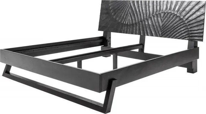 Pat dublu din lemn de mango Scorpion 180x200cm, negru
