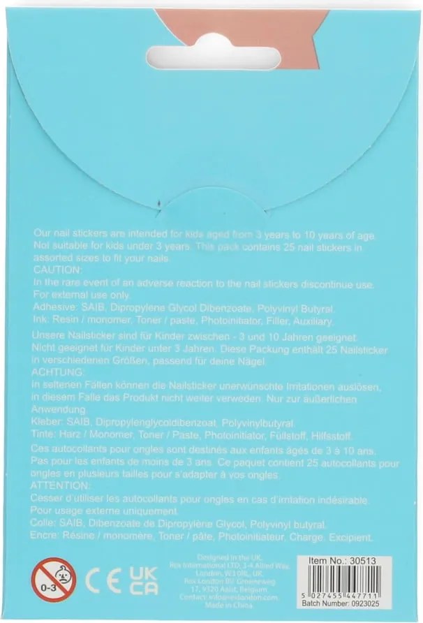 Set creativ Sunny Sausage Dog – Nail stickers – Rex London