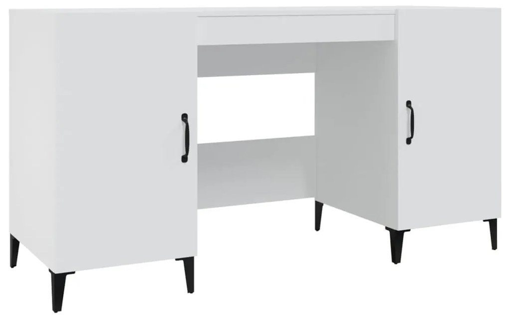 vidaXL Birou, alb, 140x50x75 cm, lemn compozit