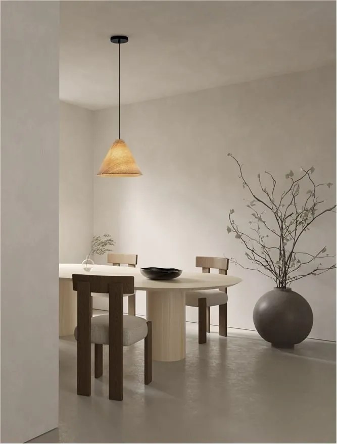 Lustra/Pendul lemn natural, ELYSIAN, D 30cm