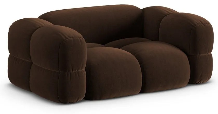 Canapea maro închis cu tapițerie din catifea 180 cm Loretto – Cosmopolitan Design
