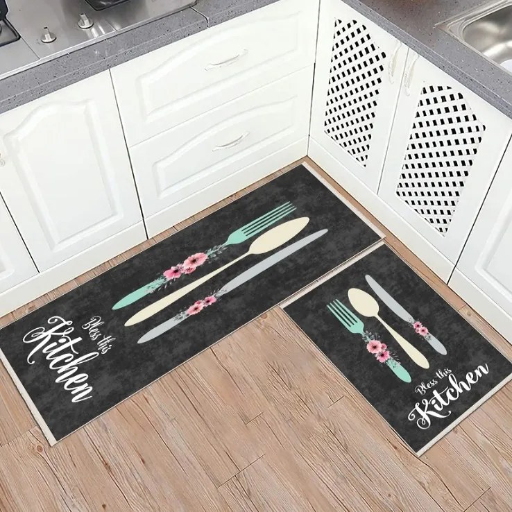 Set 2 Covoare bucatarie antiderapante 60x80 cm + 60x120 cm, CBU304