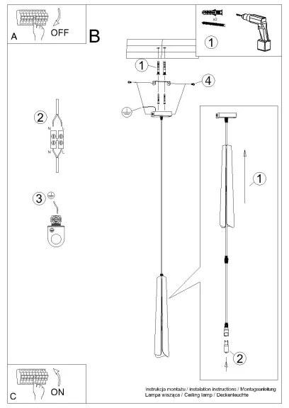 Lustră pe cablu Sollux SL.1397 PRYSM 1xG9/8W/230V alb