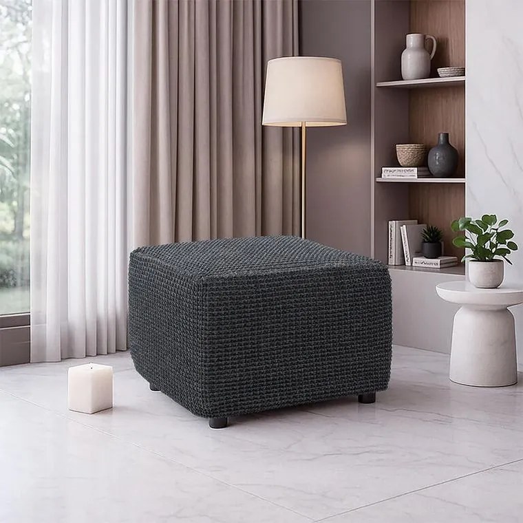 Nueva Textura Huse super elastice RUBINIA antracit taburet (40 - 60 cm)