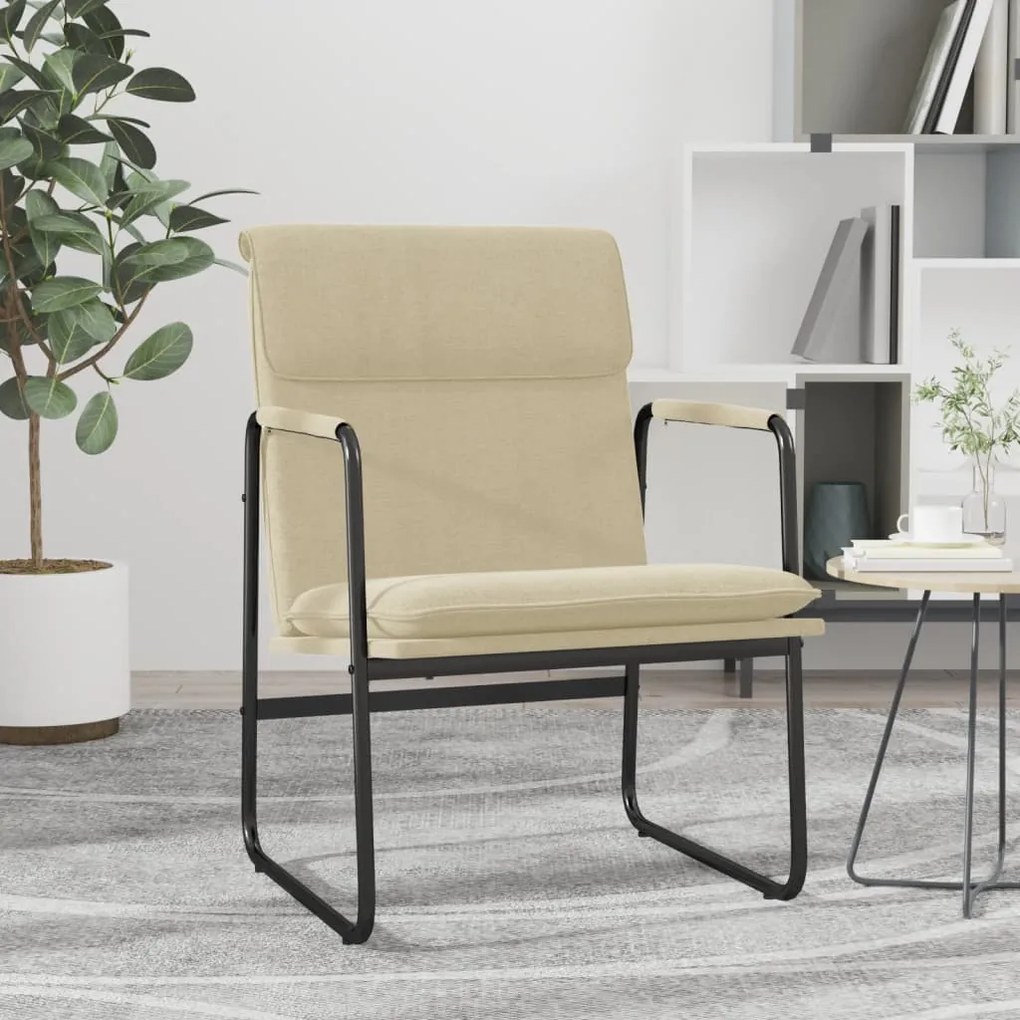 351348 vidaXL Scaun de relaxare, crem, 55x64x80 cm, material textil