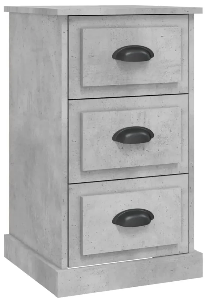 816164 vidaXL Noptieră, gri beton, 39x39x67 cm, lemn prelucrat