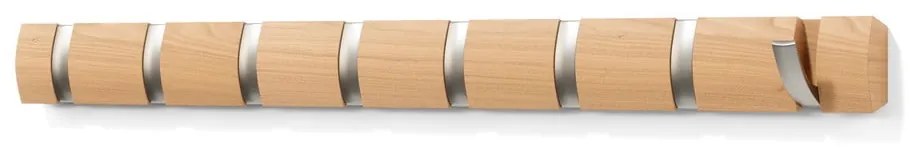 Cuier de perete în culoare naturală din lemn masiv de frasin Flip – Umbra