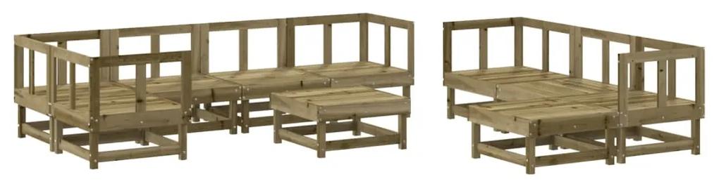 3186570 vidaXL Set mobilier relaxare de grădină, 10 piese, lemn de pin tratat